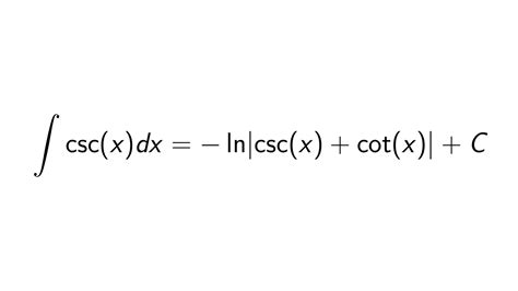 x arccsc(4) x arccsc (4) Simplify the right side. . Integral of csc